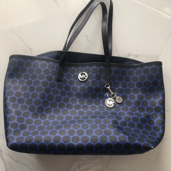 Michael Kors polka dot print Kiki black &navy blue - Picture 4 of 11